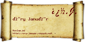 Őry Január névjegykártya